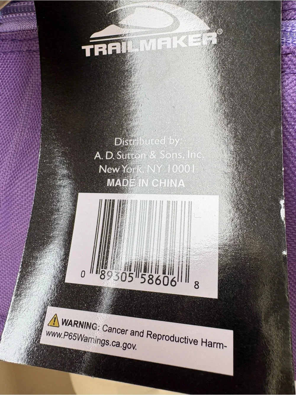 TrailMaker Purple Backpack NWT School Travel Daypack Adjustable Straps